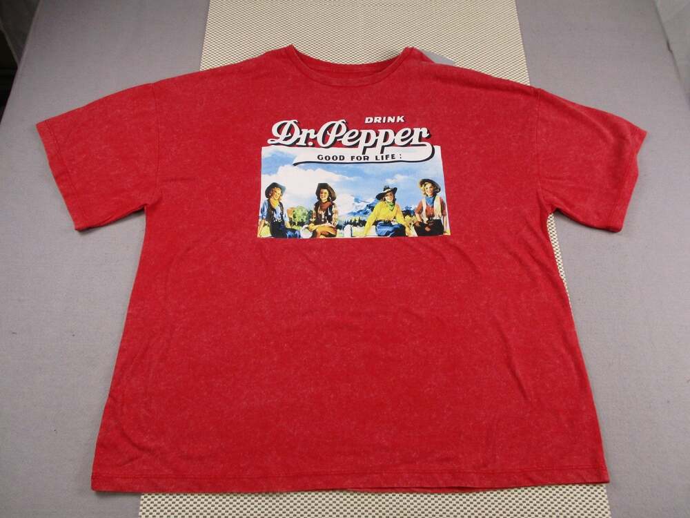 Dr Pepper Shirt Mens Large Red Good For Life Soda Cowgirl Western Graphic Tee